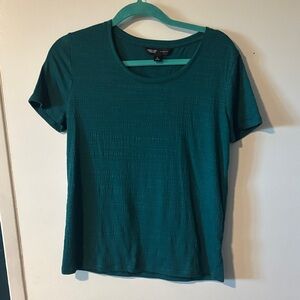 Simply Vera by Vera Wang Teal Short-Sleeve Textured Scoop Neck Top